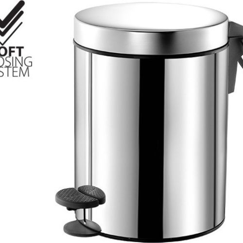 Sanco 90680 Χαρτοδοχείο Classic Inox με Soft Closing System 5lt