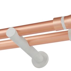 Κουρτινόβεργα Zogometal A4110  Single  – Double Tube σε χρώμα χαλκός/ματ μαύρο- λευκό .