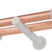Κουρτινόβεργα Zogometal A4146 Single – Double Tube   σε χρώμα χαλκός/ματ λευκό-μαύρο.