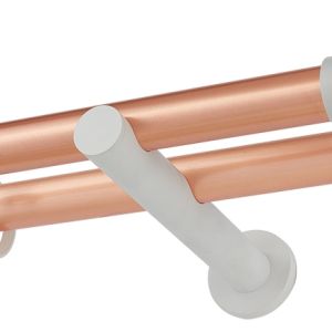 Κουρτινόβεργα Zogometal A4146 Single – Double Tube   σε χρώμα χαλκός/ματ λευκό-μαύρο.