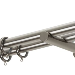 Κουρτινόβεργα Zogometal A4146-Single- Double Tube σε χρώμα νίκελ/ματ