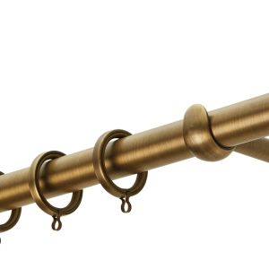 Κουρτινόβεργα Zogometal CL4130 Single Tube – Double Rail σε χρώμα νίκελ ματ/χρυσό ματ/ μπρονζέ με φυσητό γυαλί Murano.